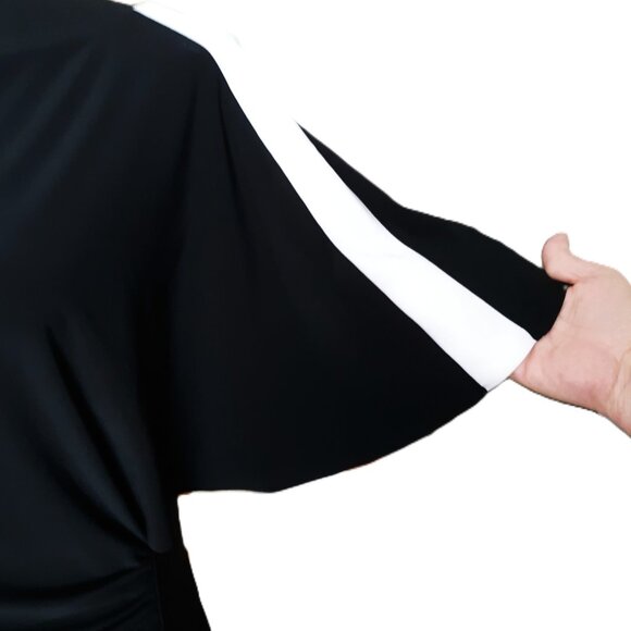 Lauren Ralph Lauren Black And White Midi Dress Size 8 - Picture 4 of 6